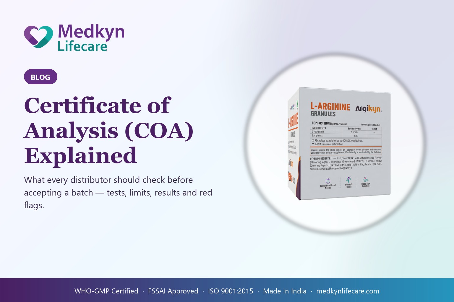 Certificate of Analysis (COA) Explained: What Every Distributor Should Check Before Accepting a Batch — Medkyn Lifecare